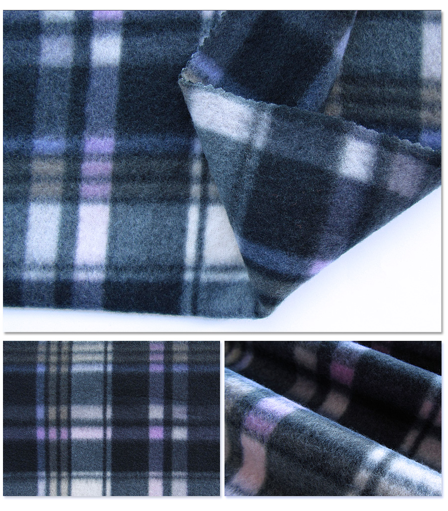96F FDY Флисовая ткань с сетчатым принтом с двух сторон для шарфа