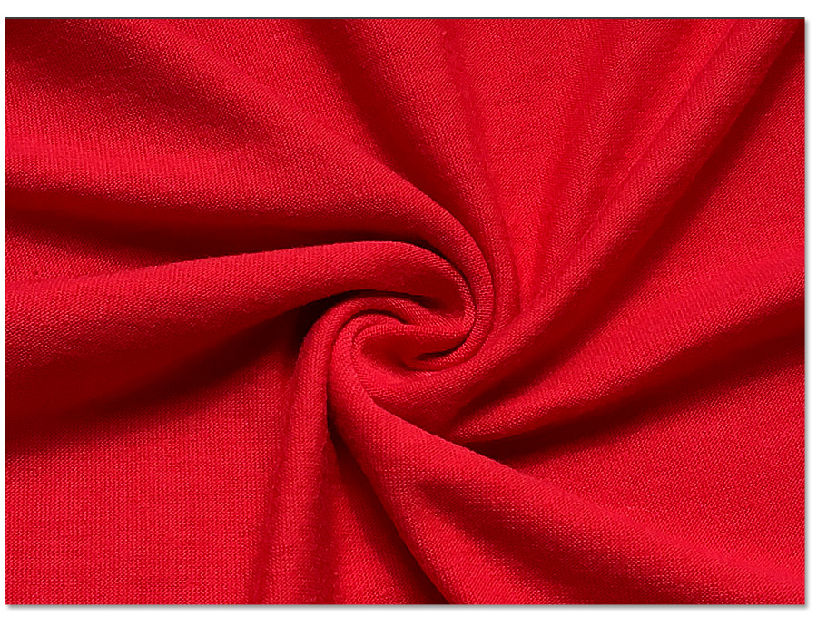 Ткань Джерси красного цвета 1.85M 130G штапельная одиночная