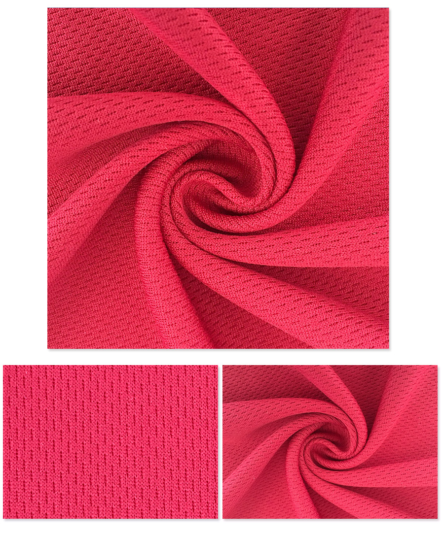 Красная ткань Birdeye рубашки спорта Knit 1.6M 170G Poly
